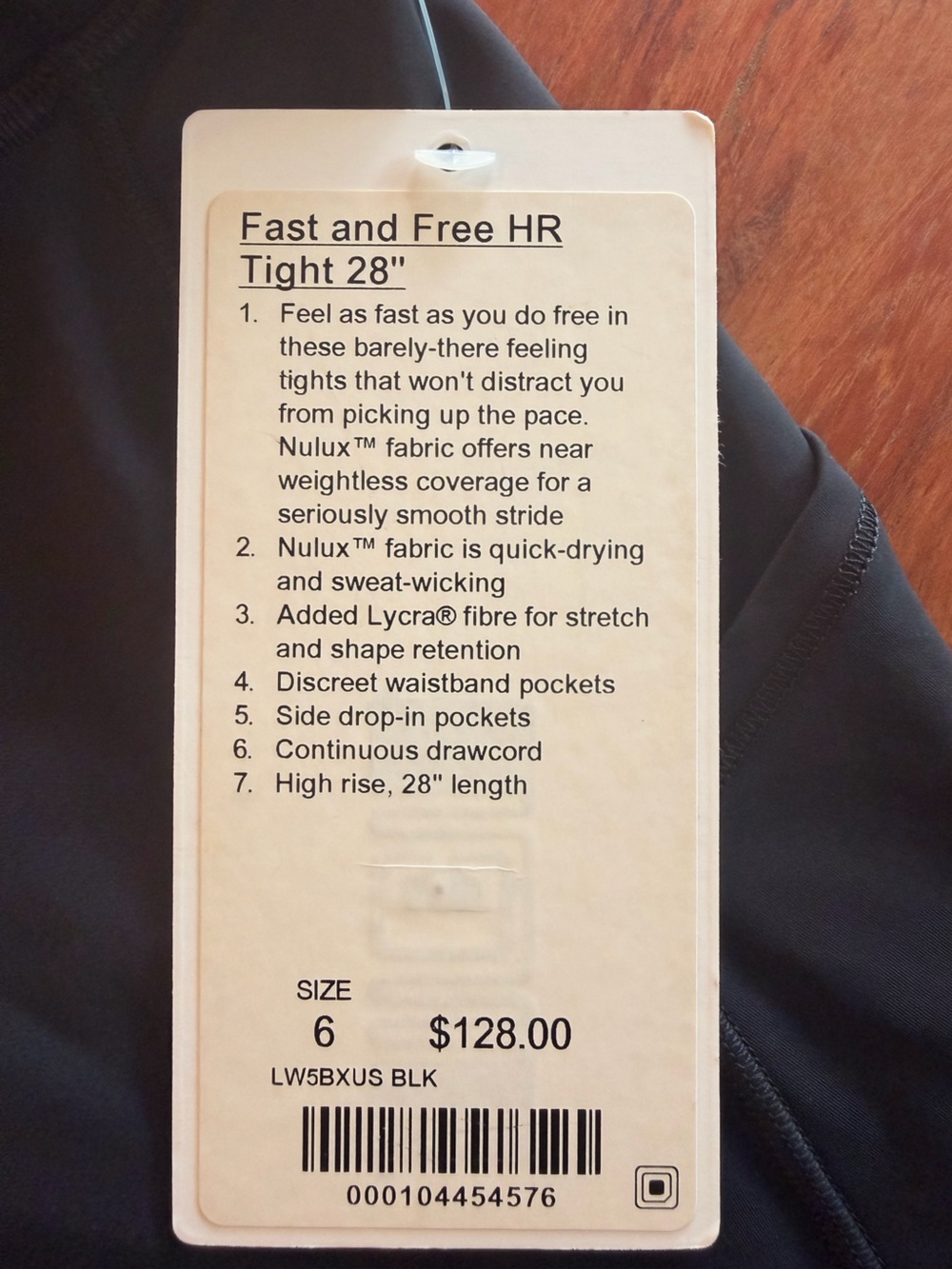 lululemon athletica Black Fast and Free High-Rise Performance Leggings 28” - Picture 8 of 8